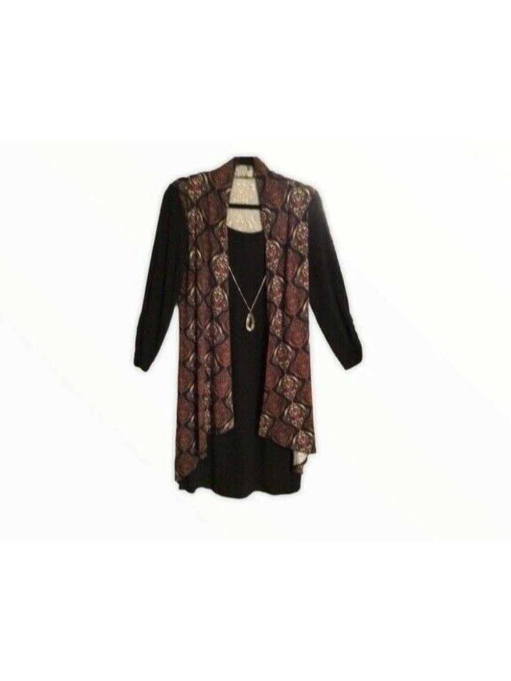 Haani Women Cardigan Waterfall Dress Paisley Print Multicolor Size Medium new